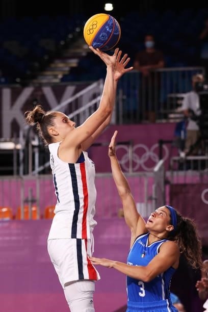 Ana Maria Filip of Team France drives to the basket during the Women's Pool Round match between France and Italy on day one of the Tokyo 2020 Olympic...
