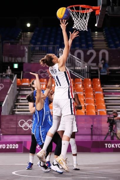 Ana Maria Filip of Team France drives to the basket during the Women's Pool Round match between France and Italy on day one of the Tokyo 2020 Olympic...