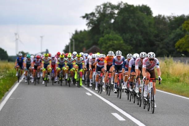 Lawrence Naesen of Belgium & Gijs Van Hoecke of Belgium and AG2R Citröen Team lead The Peloton during the 42nd Tour de Wallonie 2021, Stage 5 a...