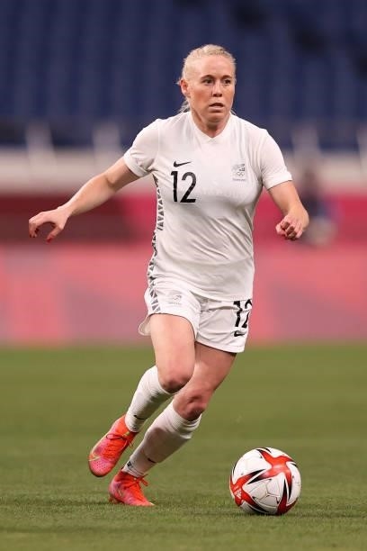 Tierna Davidson of Team United States runs with the ball during the Women's First Round Group G match between New Zealand and United States on day...