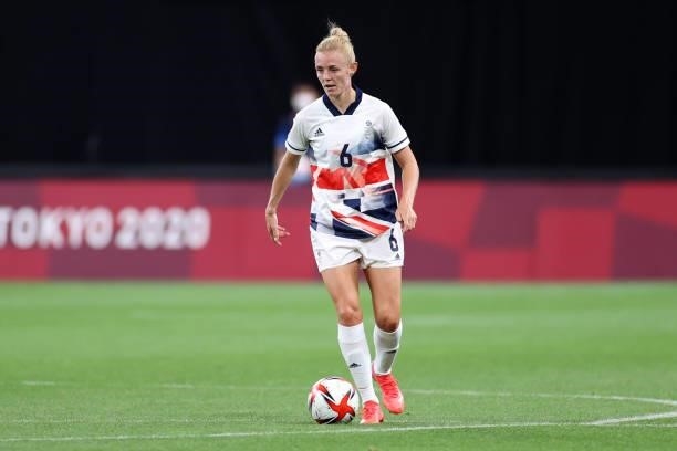 Sophie Ingle of Team Great Britain in action during the Women's First Round Group E match between Japan and Great Britain on day one of the Tokyo...