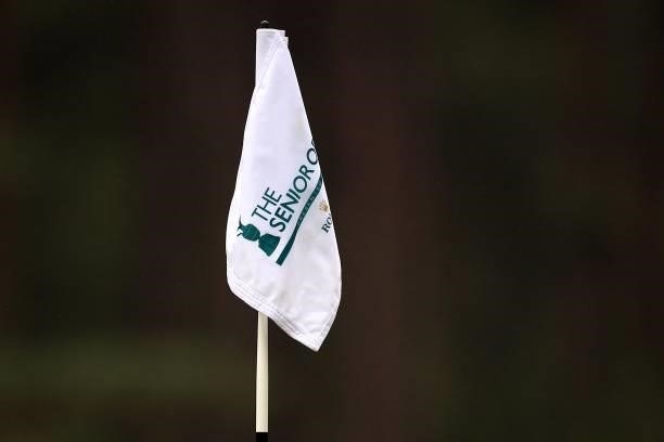 View of a flag during day three of The Senior Open Presented by Rolex at Sunningdale Golf Club on July 24, 2021 in Sunningdale, England.