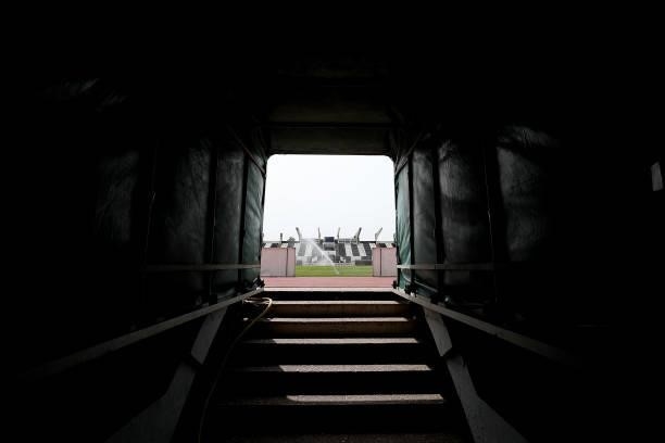General view inside the stadium from the tunnel prior to the Pre-Season Friendly match between Real Betis and Wolverhampton Wanderers at Estadio...
