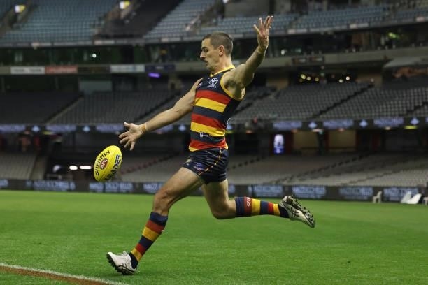 Taylor Walker of the Crows in action during the round 20 AFL match between Adelaide Crows and Hawthorn Hawks at Marvel Stadium on July 24, 2021 in...