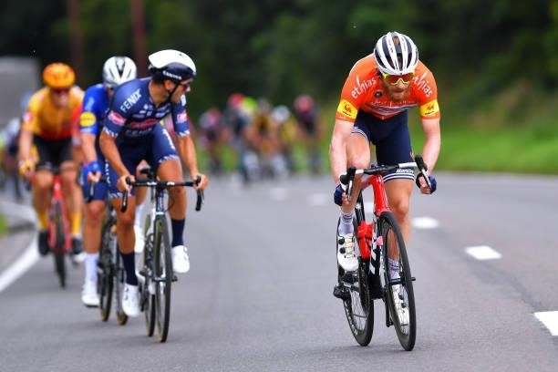 Quinn Simmons of United States and Team Trek - Segafredo Orange Leader Jersey during the 42nd Tour de Wallonie 2021, Stage 5 a 183,1km stage from...
