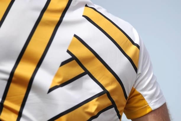 Detailed view of the Wolverhampton Wanderers warm up shirt is seen prior to the Pre-Season Friendly match between Real Betis and Wolverhampton...