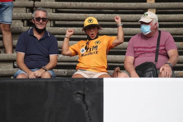 Wolverhampton Wanderers fan shows their support prior to the Pre-Season Friendly match between Real Betis and Wolverhampton Wanderers at Estadio...
