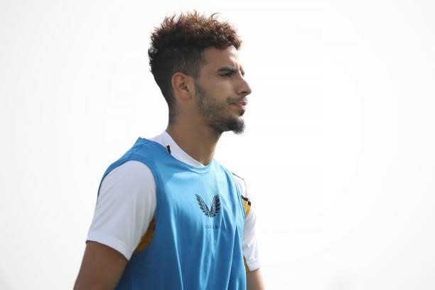 Rayan Ait-Nouri of Wolverhampton Wanderers looks on during the warm up prior to the Pre-Season Friendly match between Real Betis and Wolverhampton...