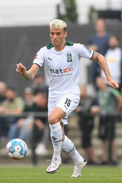 Jordan Beyer of Moenchengladbach at Borussia-Park on July 24, 2021 in Moenchengladbach, Germany.