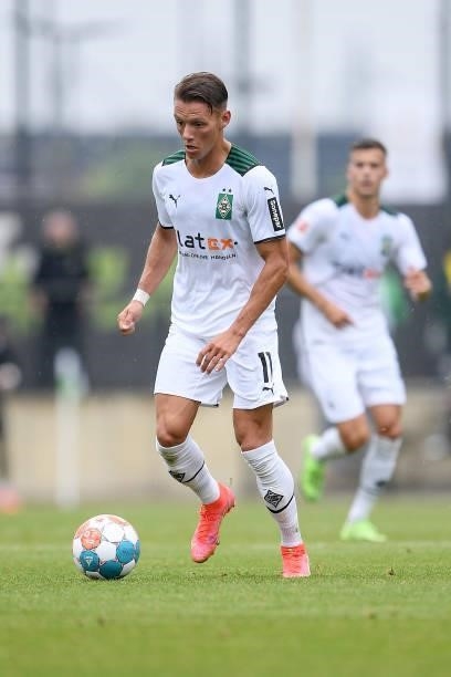 Hannes Wolf of Moenchengladbach at Borussia-Park on July 24, 2021 in Moenchengladbach, Germany.