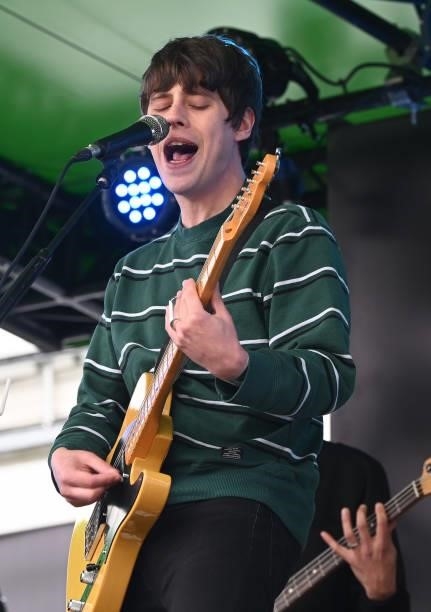 Jake Bugg performs during the Trent Rockets V Southern Brave at Trent Bridge on July 24, 2021 in Nottingham, England.