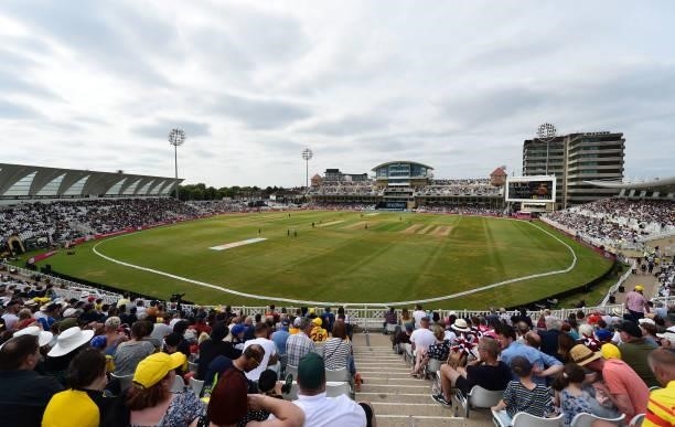 General view of Trent Bridge during the Trent Rockets V Southern Brave at Trent Bridge on July 24, 2021 in Nottingham, England.