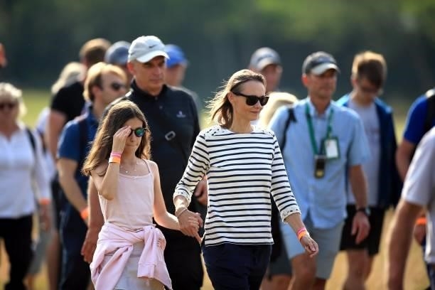 Spectators are seen during day three of The Senior Open Presented by Rolex at Sunningdale Golf Club on July 24, 2021 in Sunningdale, England.