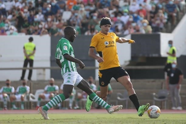 Raul Jimenez of Wolverhampton Wanderers scores a disallowed goal during the Pre-Season Friendly match between Real Betis and Wolverhampton Wanderers...