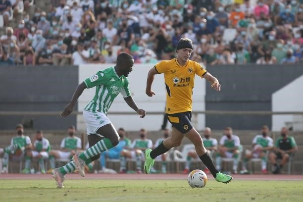 Raul Jimenez of Wolverhampton Wanderers scores a disallowed goal during the Pre-Season Friendly match between Real Betis and Wolverhampton Wanderers...