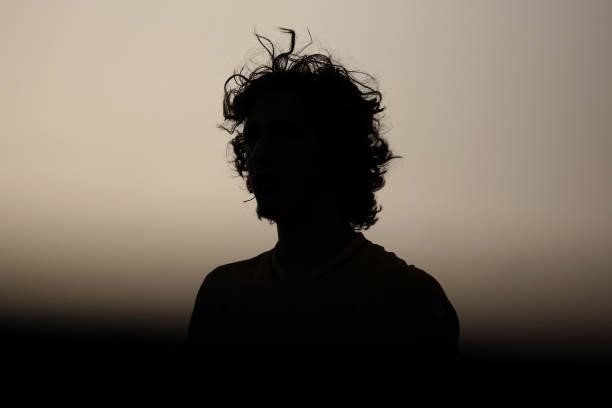 Silhouette of Fabio Silva of Wolverhampton Wanderers is seen during the Pre-Season Friendly match between Real Betis and Wolverhampton Wanderers at...