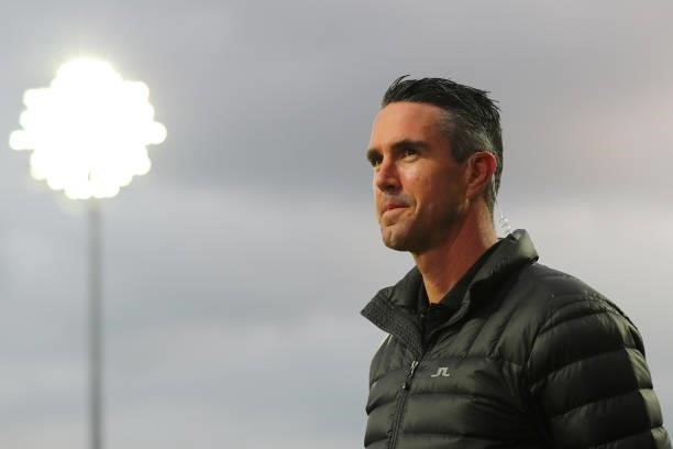 Former England Cricketer Kevin Pietersen during The Hundred match between Northern Superchargers v Welsh Fire at Emerald Headingley Stadium on July...