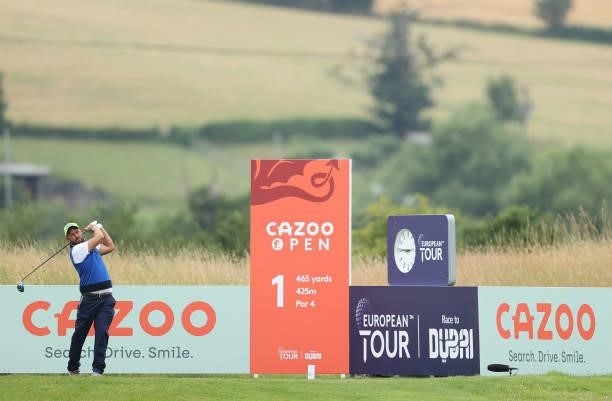 Tomasso Perrino of Italy, in action during the third round of the Cazoo Open supported by Gareth Bale at Celtic Manor Resort on July 24, 2021 in...