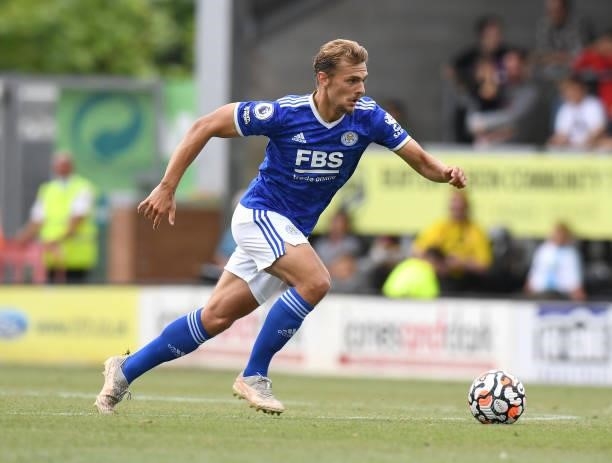 Kiernan Dewsbury-Hall of Leicester City during the Pre-Season Friendly match between Burton Albion and Leicester City at Pirelli Stadium on July 24,...