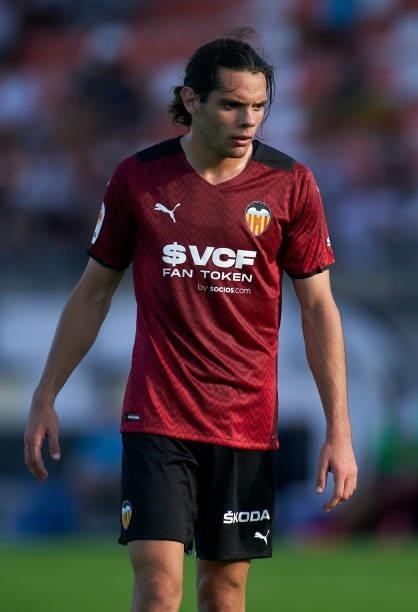 Fran Perez of Valencia CF looks on during the pre-season friendly match between Valencia CF and FC Cartagena at Antonio Puchades Stadium on July 24,...