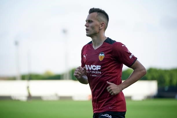 Denis Cheryshev of Valencia CF looks on during the pre-season friendly match between Valencia CF and FC Cartagena at Antonio Puchades Stadium on July...