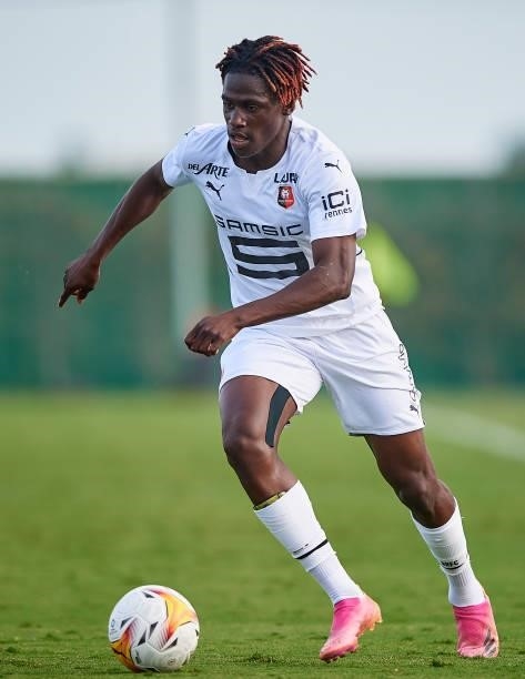 Loum Tchaouna of Stade Rennais in action during a Pre-Season friendly match between Levante UD and Stade Rennais at Pinatar Arena on July 24, 2021 in...