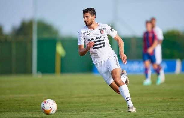 Martin Terrier of Stade Rennais in action during a Pre-Season friendly match between Levante UD and Stade Rennais at Pinatar Arena on July 24, 2021...