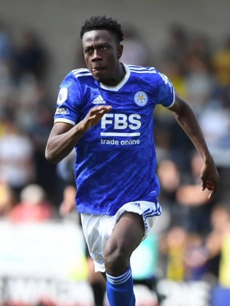 Kamal Sowah of Leicester City during the Pre-Season Friendly match between Burton Albion and Leicester City at Pirelli Stadium on July 24, 2021 in...