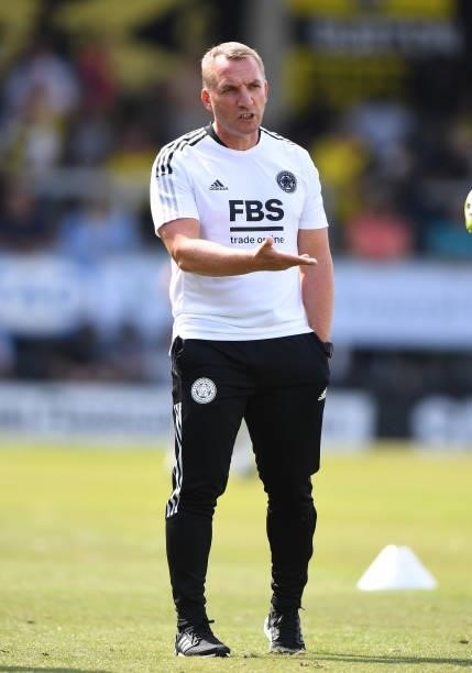 Leicester City Manager Brendan Rodgers during the Pre-Season Friendly match between Burton Albion and Leicester City at Pirelli Stadium on July 24,...