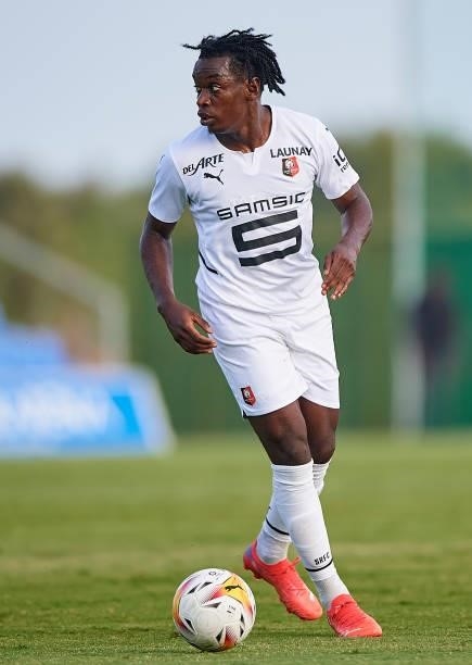 Faitout Maouassa of Stade Rennais in action during a Pre-Season friendly match between Levante UD and Stade Rennais at Pinatar Arena on July 24, 2021...