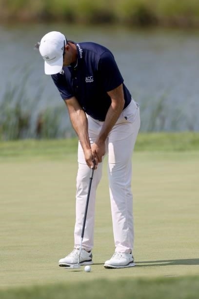 Cameron Tringale putts on the 14th green during the Third Round of the 3M Open at TPC Twin Cities on July 24, 2021 in Blaine, Minnesota.