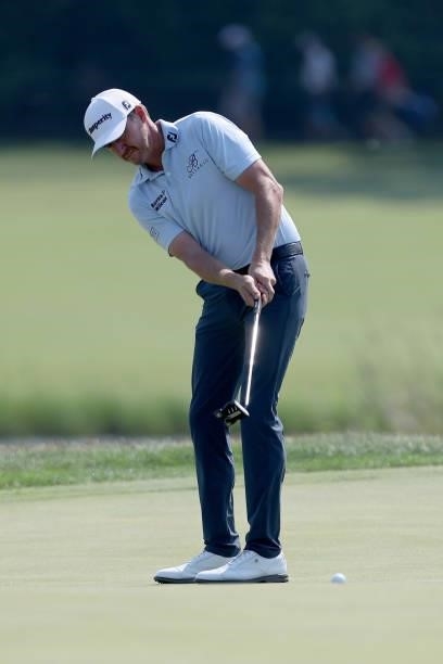 Jimmy Walker putts on the 17th green during the Third Round of the 3M Open at TPC Twin Cities on July 24, 2021 in Blaine, Minnesota.