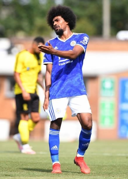 Hamza Choudhury of Leicester City during the Pre-Season Friendly match between Burton Albion and Leicester City at Pirelli Stadium on July 24, 2021...
