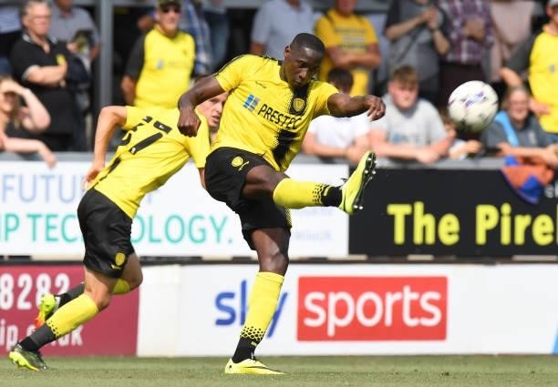 Lucas Akins of Burton Albion during the Pre-Season Friendly match between Burton Albion and Leicester City at Pirelli Stadium on July 24, 2021 in...