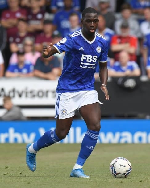 Boubakary Soumare of Leicester City during the Pre-Season Friendly match between Burton Albion and Leicester City at Pirelli Stadium on July 24, 2021...