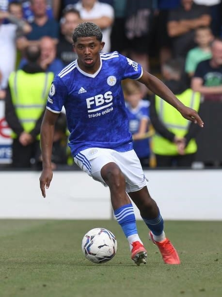 Wesley Fofana of Leicester City during the Pre-Season Friendly match between Burton Albion and Leicester City at Pirelli Stadium on July 24, 2021 in...