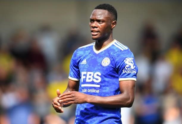 Patson Daka of Leicester City during the Pre-Season Friendly match between Burton Albion and Leicester City at Pirelli Stadium on July 24, 2021 in...