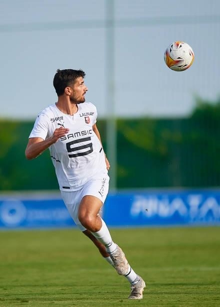 Martin Terrier of Stade Rennais in action during a Pre-Season friendly match between Levante UD and Stade Rennais at Pinatar Arena on July 24, 2021...