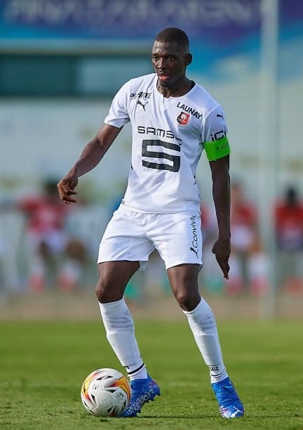 Hamari Traore of Stade Rennais in action during a Pre-Season friendly match between Levante UD and Stade Rennais at Pinatar Arena on July 24, 2021 in...