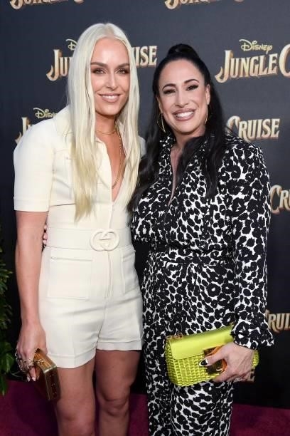 Lindsey Vonn and Dany Garcia arrive at the world premiere for JUNGLE CRUISE, held at Disneyland in Anaheim, California on July 24, 2021.