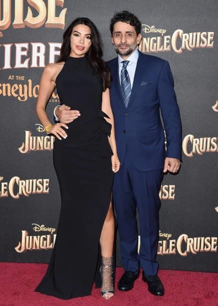 Diba Adami and Jaume Collet-Serra attend the World Premiere of Disney's "Jungle Cruise
