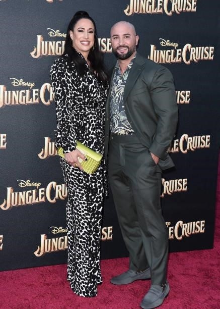 Hiram Garcia and Dany Garcia attend the World Premiere of Disney's "Jungle Cruise