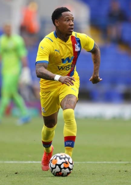 Nathaniel Clyne of Crystal Palace runs with the ball during the pre-season friendly match between Ipswich Town and Crystal Palace at Portman Road on...