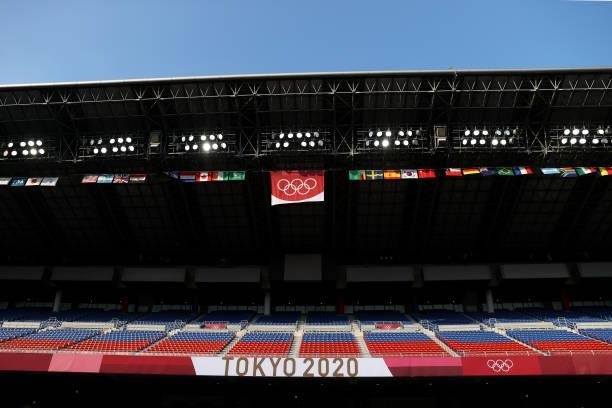 General view inside the stadium prior to the Men's First Round Group D match between Brazil and Cote d'Ivoire on day two of the Tokyo 2020 Olympic...