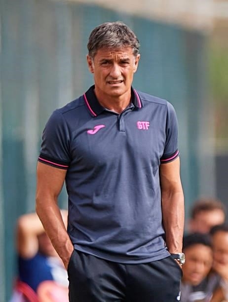 Michel, Manager of Getafe CF looks on a Pre-Season friendly match between Getafe CF and Atromitos at La Manga Club on July 24, 2021 in Cartagena,...