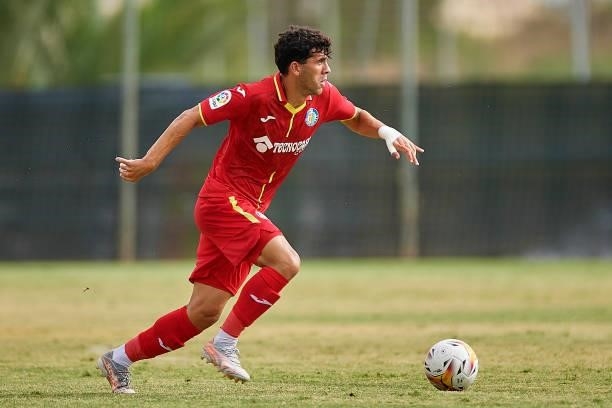Carles Alena of Getafe CF in action during a Pre-Season friendly match between Getafe CF and Atromitos at La Manga Club on July 24, 2021 in...