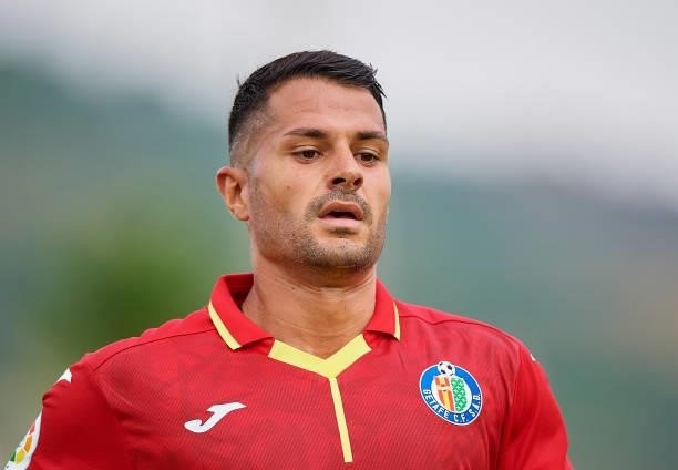 Victor Vitolo of Getafe CF looks on during a Pre-Season friendly match between Getafe CF and Atromitos at La Manga Club on July 24, 2021 in...