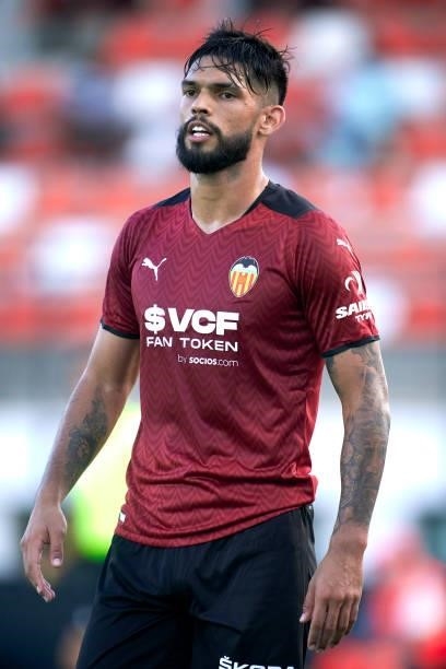 Omar Alderete of Valencia CF looks on during the pre-season friendly match between Valencia CF and FC Cartagena at Antonio Puchades Stadium on July...