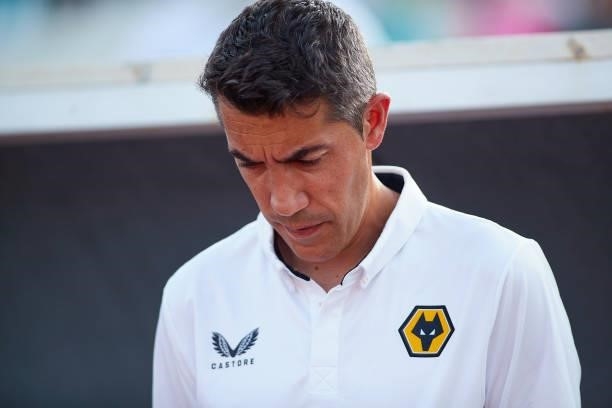 Bruno Lage, manager of Wolverhampton Wanderers looks on during a Pre Season Friendly Match between Real Betis and Wolverhampton Wanderers at Estadio...