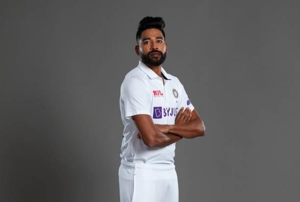 Mohammed Siraj of India poses during a portrait session at the Radisson Blu Hotel on July 23, 2021 in Durham, England.